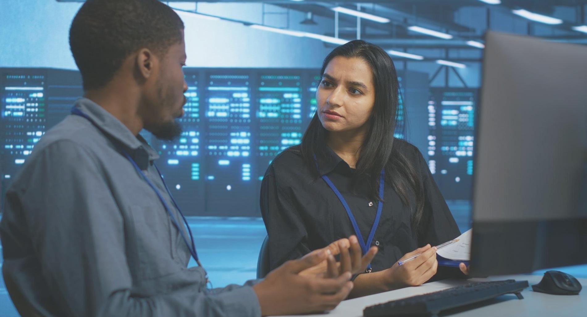 Development team working on custom software implementation